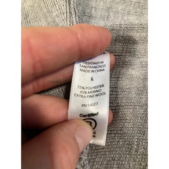 ATHLETA Solstice grey wool waterfall open front athleisure yoga cardigan L - Picture 3 of 3